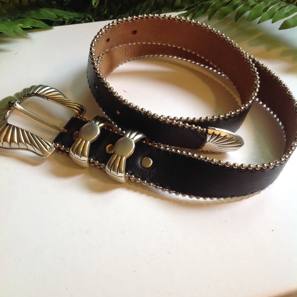 B.B. Simon Handmade Black Leather Belt - 30 - Picture 5 of 14